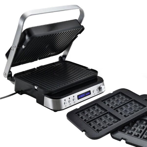 EUROCHEF Smart Multi Contact Grill Press Sandwich Maker Panini Waffle Griddle