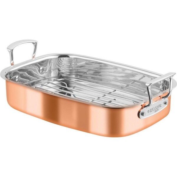 Chasseur Escoffier 35x26cm Induction Copper Roasting Pan w/Rack