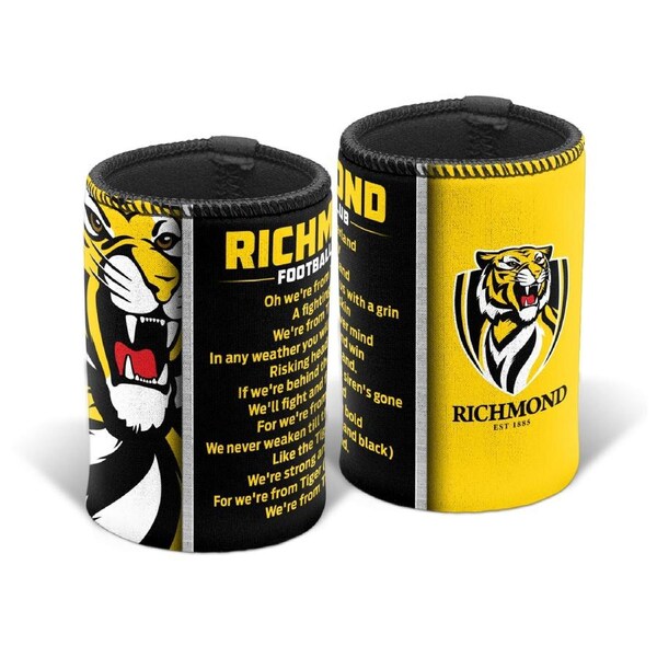 Richmond Tigers AFL TEAM SONG Beer Can Bottle Cooler Stubby Holder Cosy