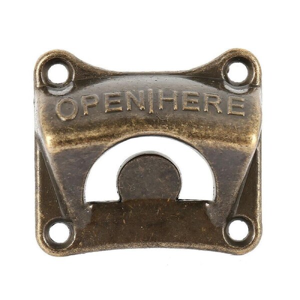 2x Metal Wall Mounted Bottle Opener Beer Cider Sparkling Crown Cap Barware Vintage Bronze - copy
