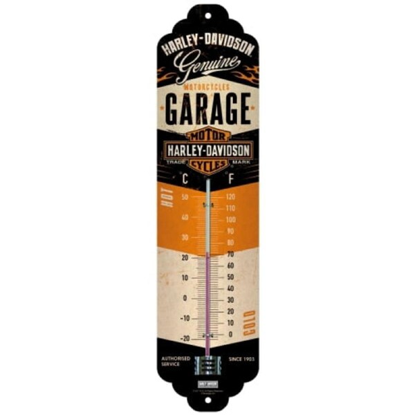Harley Davidson Garage Thermometer Man Cave Tin Sign Temperature Gauge
