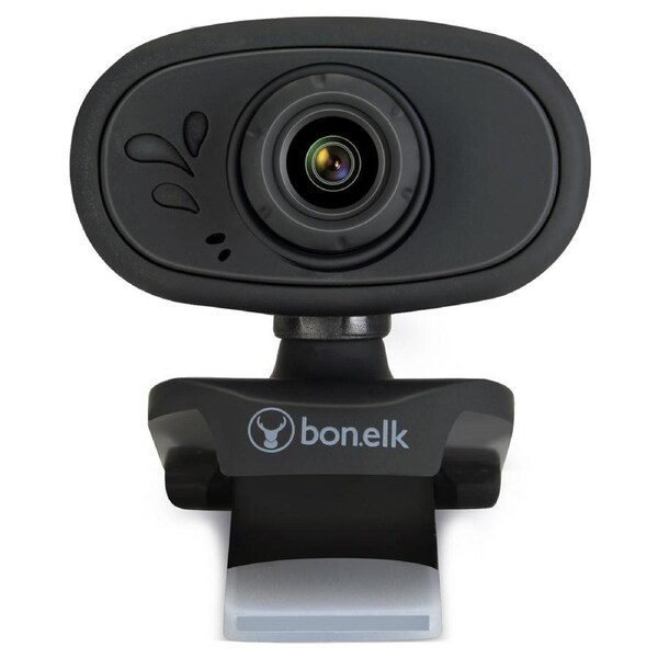 Bonelk USB Webcam Clip-On 720P Web Camera w/ Microphone for PC/Computer Black