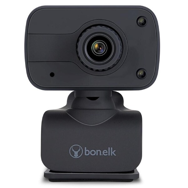 Bonelk USB Webcam Clip-On 1080P Web Camera w/ Microphone for PC/Computer Black