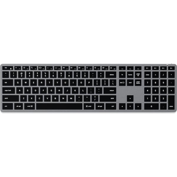 Satechi Slim X3 Bluetooth Backlit Keyboard for iPhone 12/iPad Air/Mac Space Grey