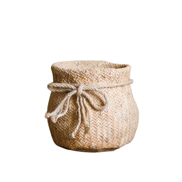 Burlap Bag Look Concrete Planter