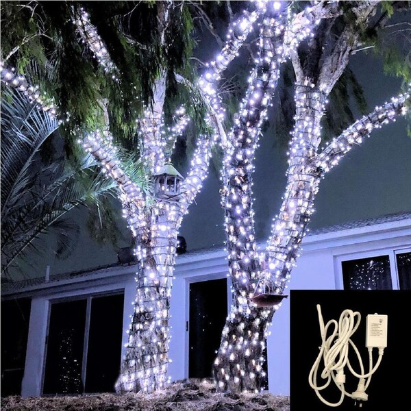 String Lights COOL WHITE 10m Green wire with Contr