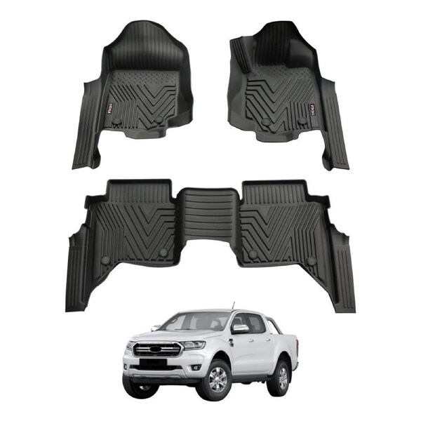 5D Injection Floor Mats for Ford Ranger PX PX2 PX3 Series Dual Cab 2011-2022