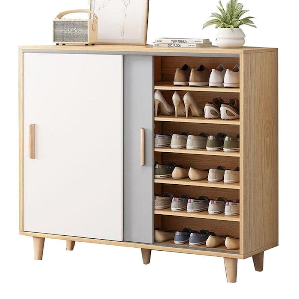 Foret 120cm Shoe Cabinet Shoes Storage Rack Organiser Wooden Shelf Drawer 40cm Depth