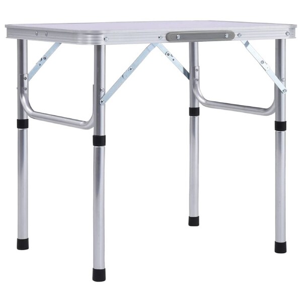 Folding Camping Table White Aluminium 60x45 cm vidaXL