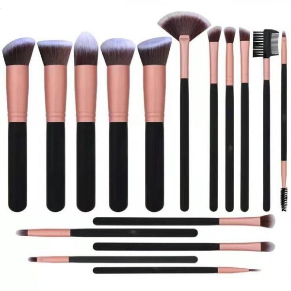 Catzon 16 PCs Makeup Brushs Set Premium Synthetic Foundation Brush Blending Face Powder Blush Concealers Eyeshadow Brush Make up Brushes Set-Bronze