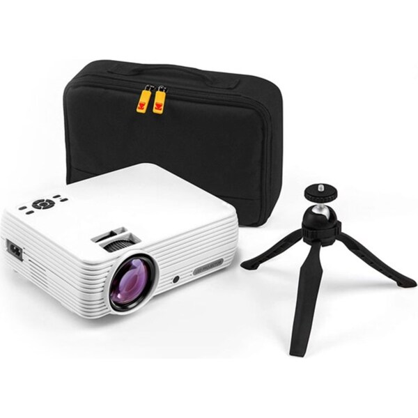 Catzon Home Projector(Max 1080p HD) With Tripod & Case 150" with 720p Native Resolution LED Light AV VGA HDMI And USB