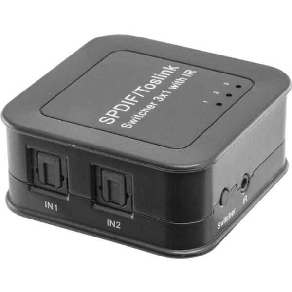 Pro2 40M Optical Digital Audio Toslink 3X1 Switcher w/ Remote IR 16Mbps 5V