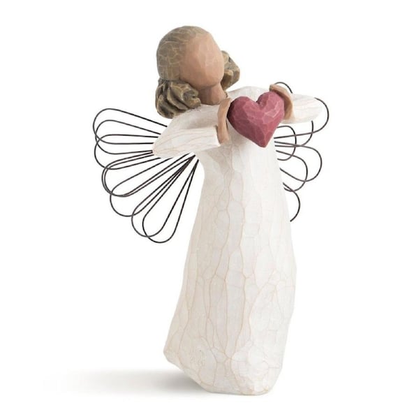 Willow Tree Figurine With Love Angel (Darker Skin & Hair) By Susan Lordi 26182