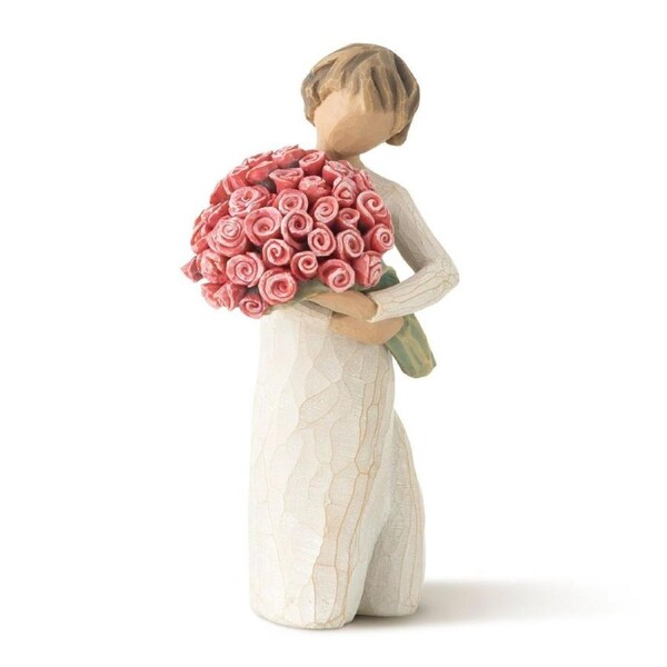 Willow Tree Figurine Abundance Girl With Bunch Of Roses By Susan Lordi 27181