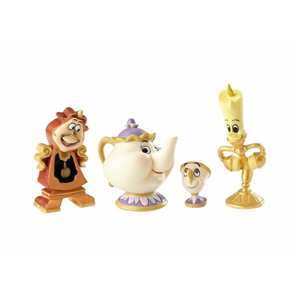 Disney Showcase - Enchanted Objects - Beauty and The Beast - MINIATURE Set 4 Figurines