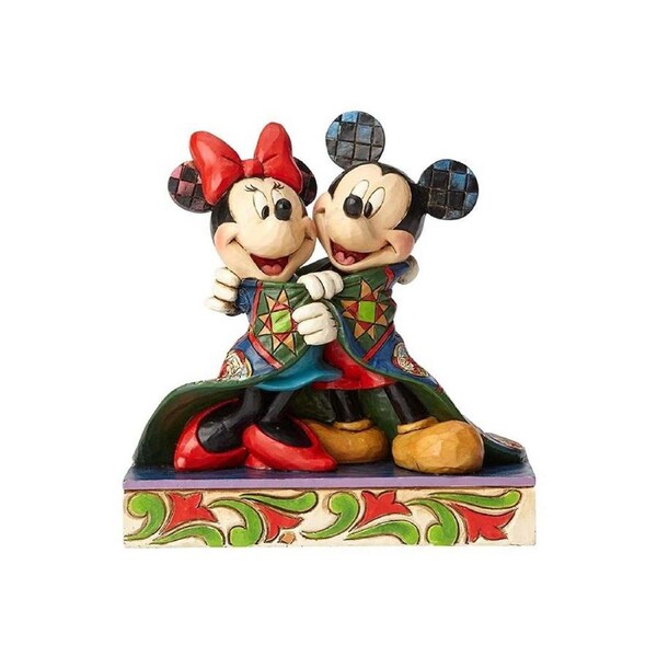 Disney Traditions by Jim Shore - Mickey & Minnie Warm Wishes Christmas Blanket Figurine 12.5cm