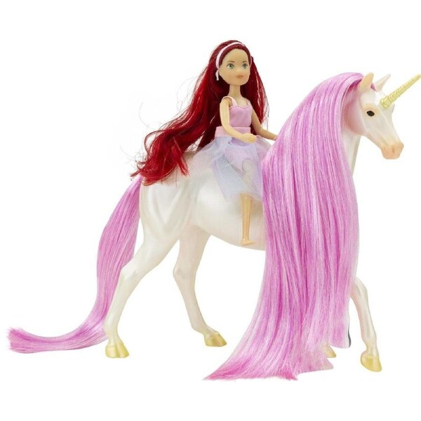 Breyer Horses Magical Sky Unicorn & Meadow Fantasy Rider Freedom 1:12 Scale 61147