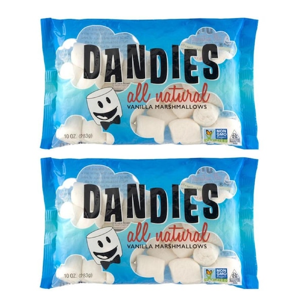 2x Dandies 283g Vegan All Natural Vanilla Marshmallows Confectionery Sweets