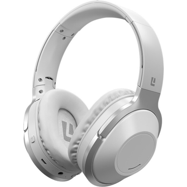 Liquid Ears Wireless/Bluetooth Over-Ear Foldable Headphones w/Built-In Mic White