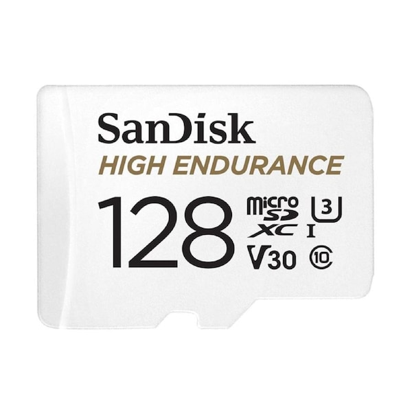 SANDISK 128GB High Endurance microSDHC Card SQQNR 10,000 Hrs UHS-I C10 U3 V30 100MB/s R 40MB/s W SD adaptor 2Y