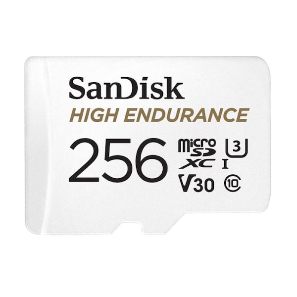 SANDISK 256GB High Endurance microSDHC Card SQQNR 20,000 Hrs UHS-I C10 U3 V30 100MB/s R 40MB/s W SD adaptor 2Y