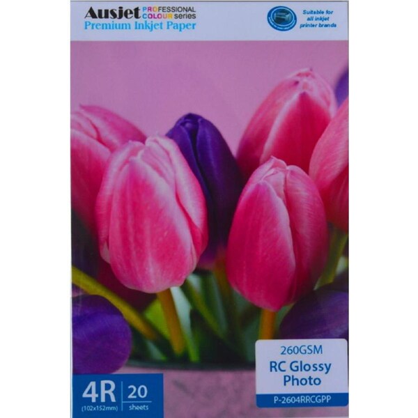 AUSJET 200gsm 4R High Gloss Photo Paper 20 Sheets