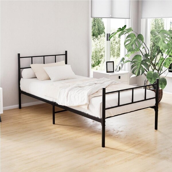 Artiss Metal Bed Frame Single Size 198x95cm - Black SOL