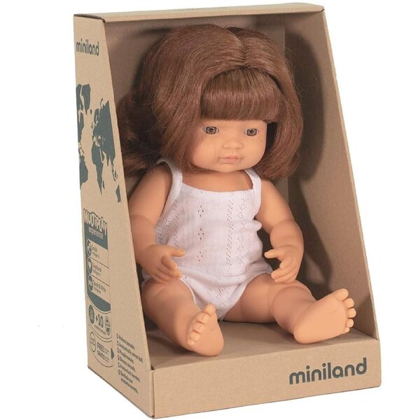 Miniland Doll Caucasian Red Head Girl 38cm