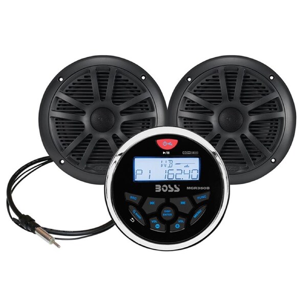 Boss Audio Marine Gauge Radio w/ 6.5" Speakers & Antenna MCKGB350B.6