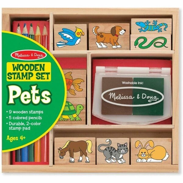 Melissa & Doug Pets Wooden Activity Stamp Set
