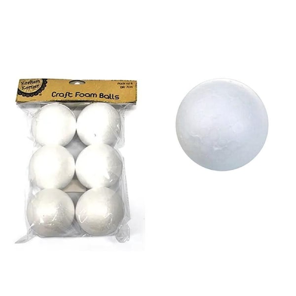 30x Craft Foam Balls 7CM Art Modelling Christmas Ornament Polystyrene Styrofoam
