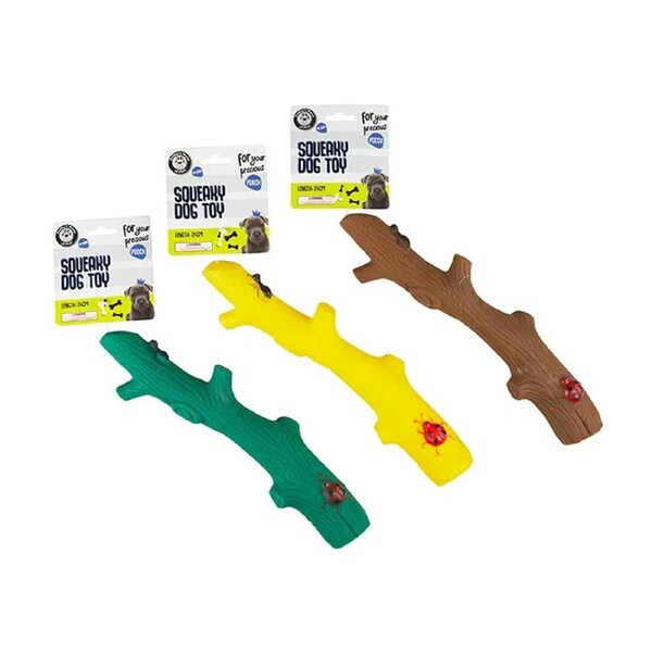 3x Squeaky Wood Stick Pet Play Toys Dog Puppy Squeaker Interactive Chew Training