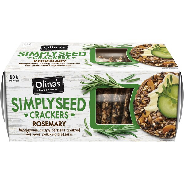 Olina's Bakehouse Simply Seed Crackers Rosemary 80g