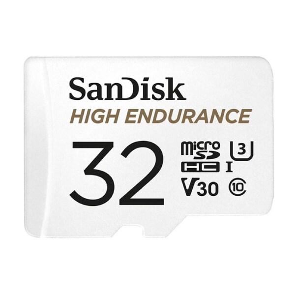 SANDISK 32GB High Endurance microSDHC Card SQQNR 2,500 Hrs UHS-I C10 U3 V30 100MB/s R 40MB/s W SD adaptor 2Y