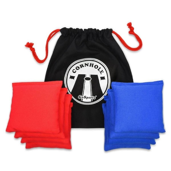 Premium Cornhole Bean Bag Set - 4 Red and 4 Blue