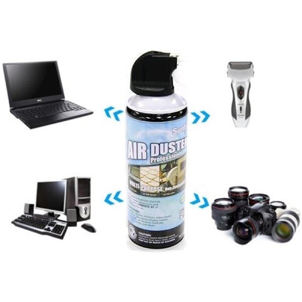 8WARE Air Duster Compressed Can Spray 400ml Inflammable High Pressure Dust Removal to Clean Keyboard Mainboard Video Card PC Laptop Camera Mobile Car