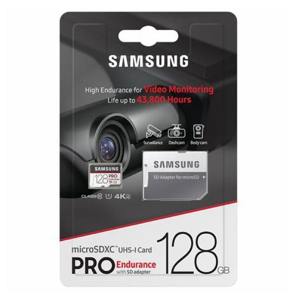Samsung Pro Endurance 128GB Micro SD Card SDXC UHS-I 100MB/s Dash Camera Surveillance Body Cam Memory Card