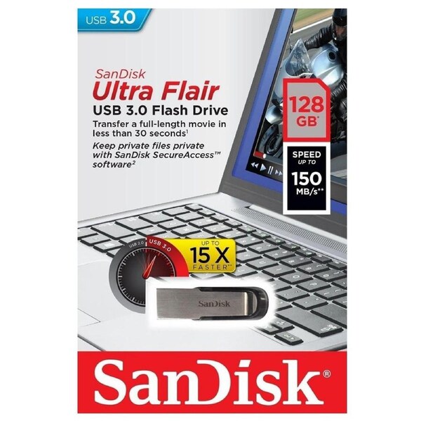 SanDisk USB 3.0 Ultra Flair 128GB Flash Drive