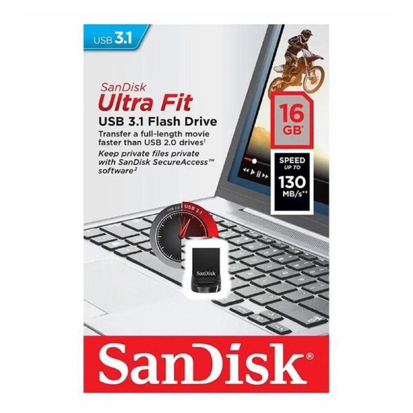 SanDisk USB 3.1 16GB Ultra Fit Flash Drive