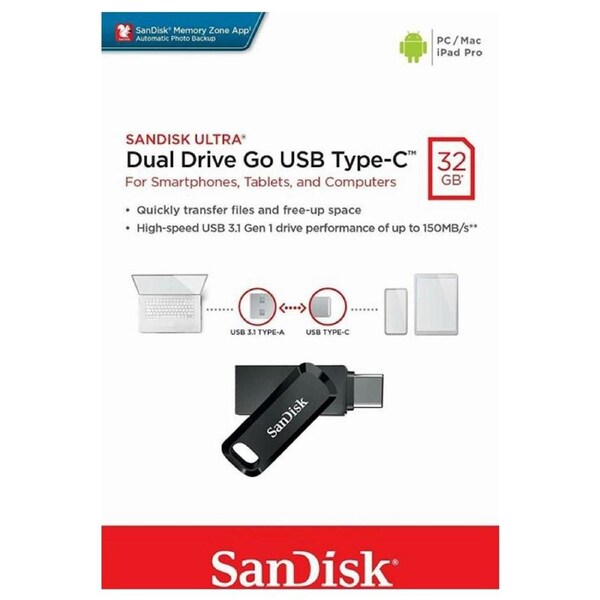 SanDisk 32GB Ultra Dual Type-C GO USB Flash Drive