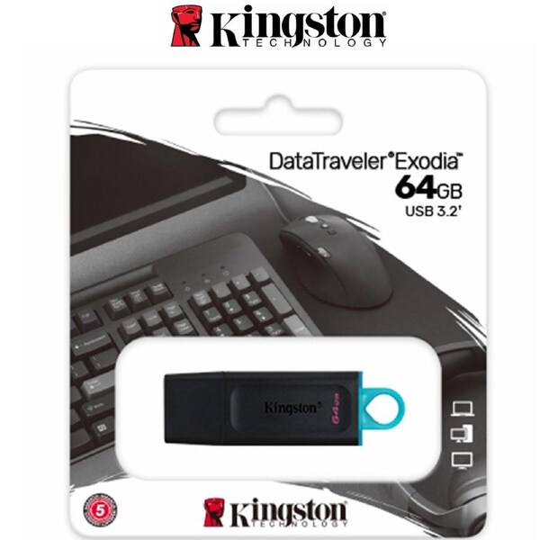 USB Drive Kingston 3.2 DataTraveler Exodia 64GB 3.2 Flash Drive DTX/64GB Blue