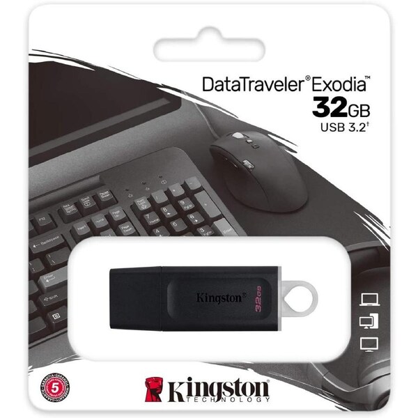 USB Drive Kingston 3.2 DataTraveler Exodia 32GB 3.2 Flash Drive DTX/32GB White