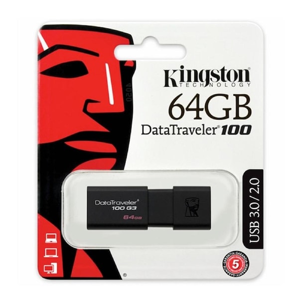 USB Drive Kingston DataTraveler 64GB USB Flash Drive Memory Stick PC MAC USB 3.0 100MB/s