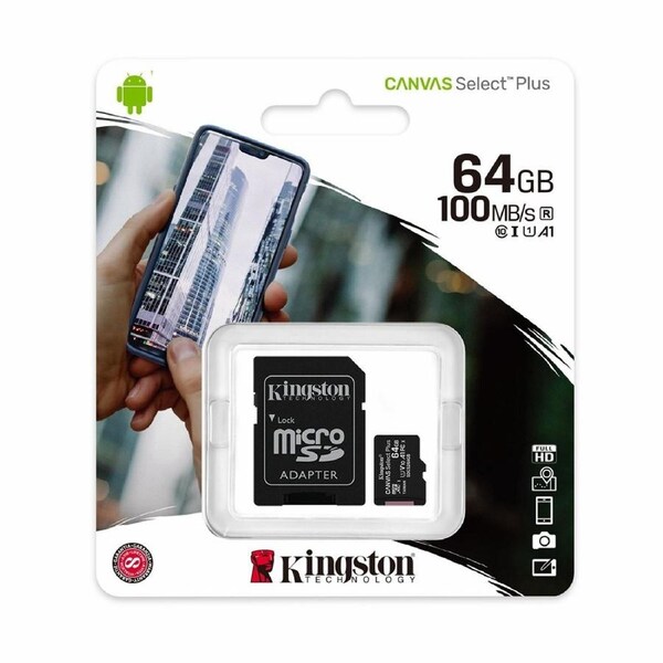 Kingston Canvas Select Plus 64GB Micro SD Card SDXC UHS-I Mobile Phone TF Memory Card 100Mb/s New