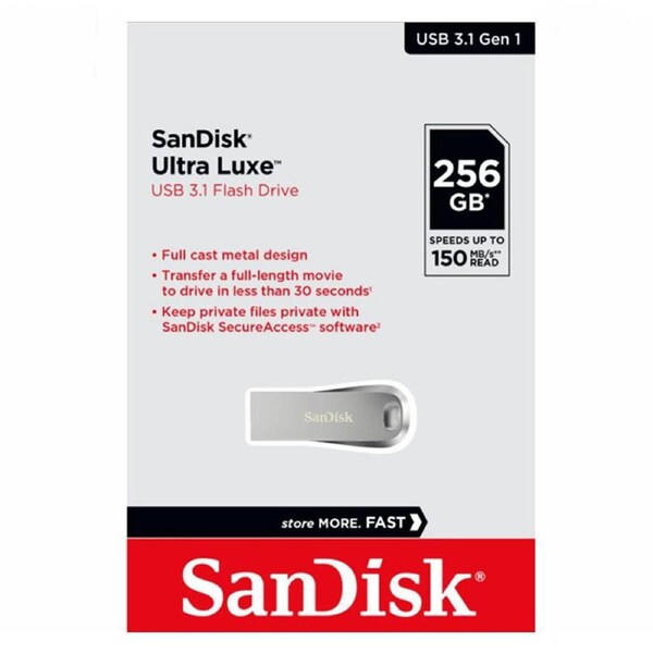 SanDisk USB 3.1 256GB Ultra Luxe Flash Drive