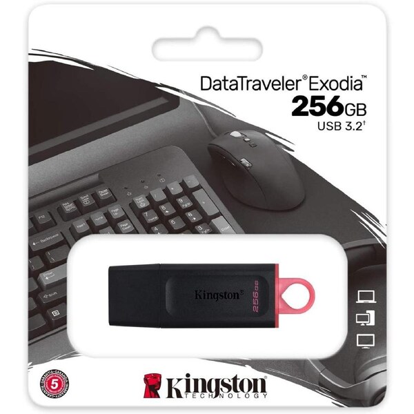USB Drive Kingston 3.2 DataTraveler Exodia 256GB 3.2 Flash Drive DTX/256GB Red