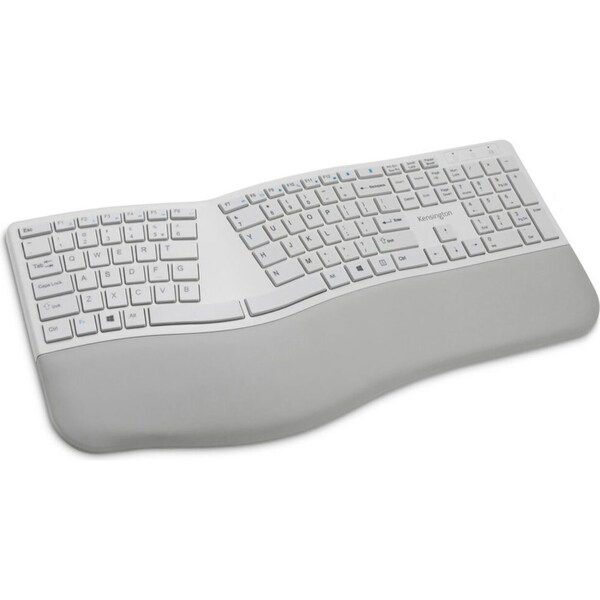 Kensington Ergonomic Dual Wireless Ergo Bluetooth Keyboard for PC/Laptop Grey