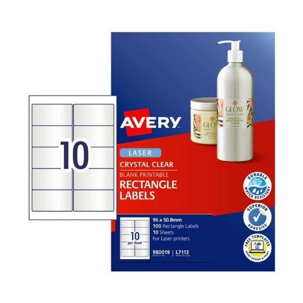 AVERY LaserLabel L7113 8mm 10Up Pack of 10