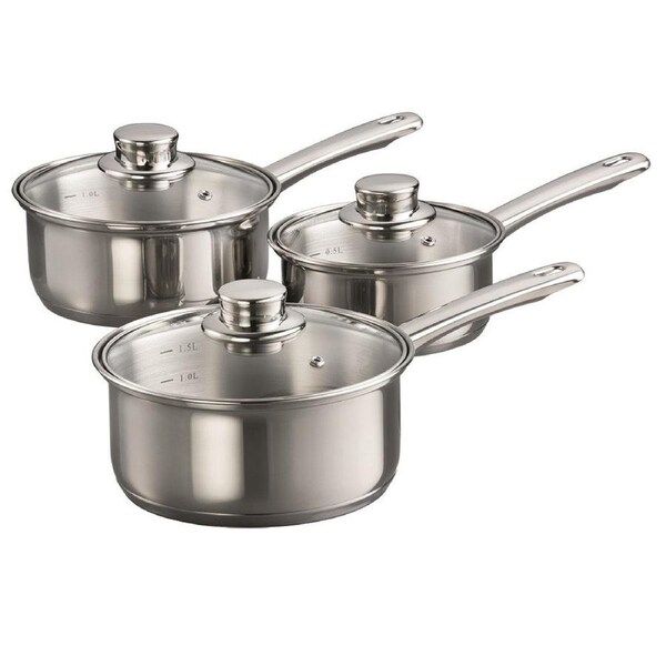 Baccarat Gourmet Stainless Steel Saucepan Set of 3 14X6.5cm
