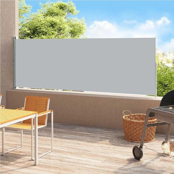 Patio Retractable Side Awning 200x500cm Grey vidaXL